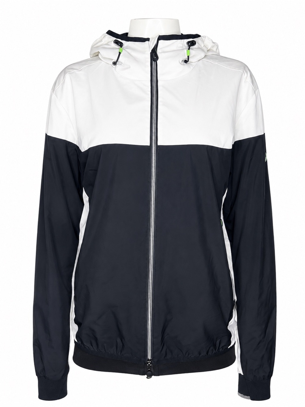 HUGO BOSS Green Label Men’s Black White Hooded Windbreaker Jacket Full Zip
